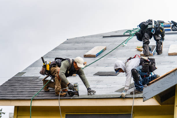 Professional Gutter Installation technician working in Ogema, MN